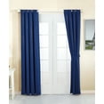 thumbnail image 4 of Home Soft Things Solid Blackout Curtains/Drapes Thermal Insulated Grommet Darkening Curtains, 2 Curtains and 2 Tiebacks Set - Dark Blue - 54 x 84 inches, 4 of 7
