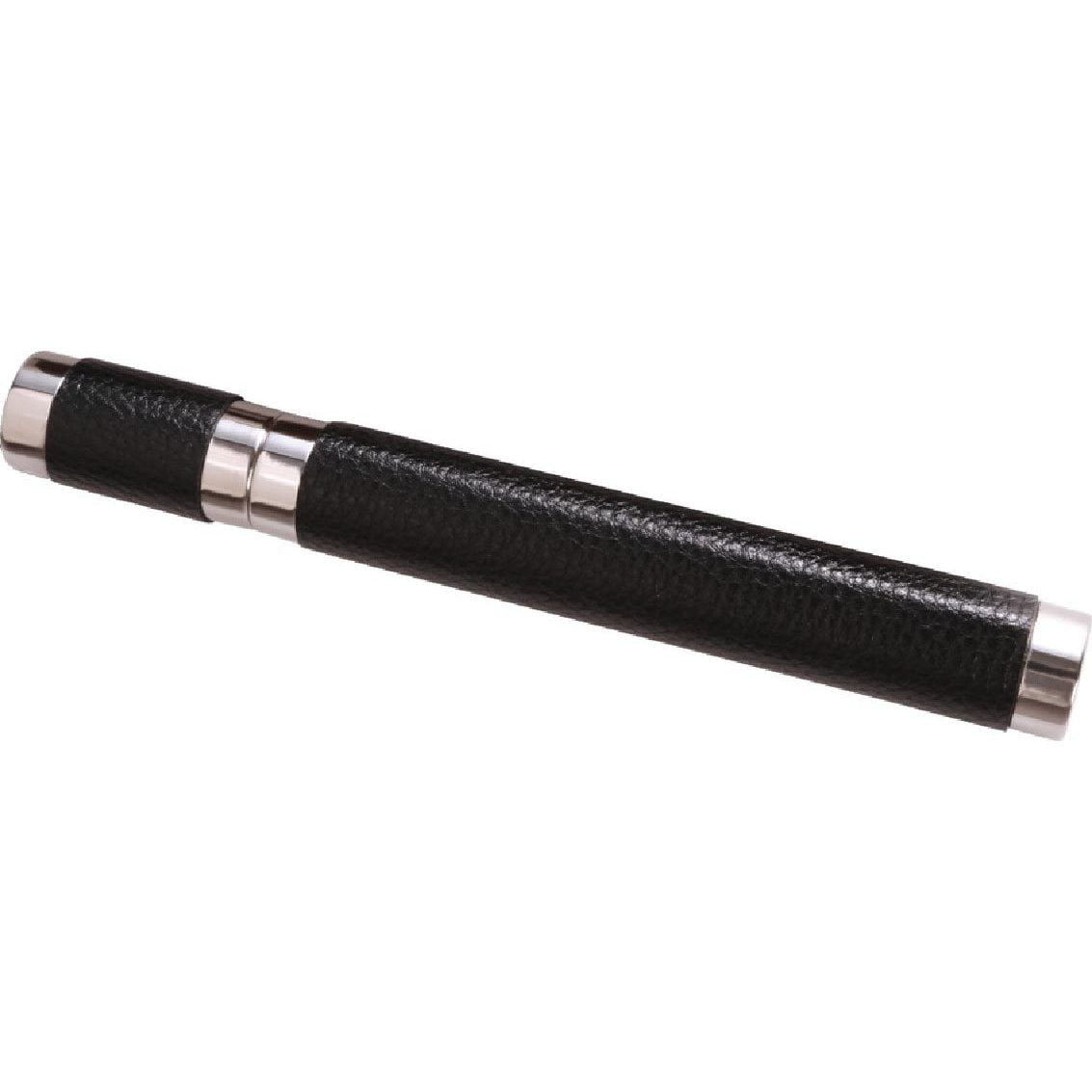 Visol Products VCASE2040 Baton Black Soft Leather Stainless Steel Cigar Tube