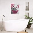 thumbnail image 2 of Farmhouse Daisy Flower Wall Art Country Pink Floral in Bathtub Wall Art Bedroom Grey and White Abstract Geometric Canvas Art Wall Decor for Living Room Bathroom Bedroom Decor,16L X 12W inches, 2 of 6