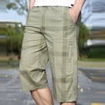 thumbnail image 2 of Posijego 2XL-6XL Men's Cargo Capri Pants Elastic Waist Baggy Cropped Trousers Summer Trendy Capris Pants, 2 of 6