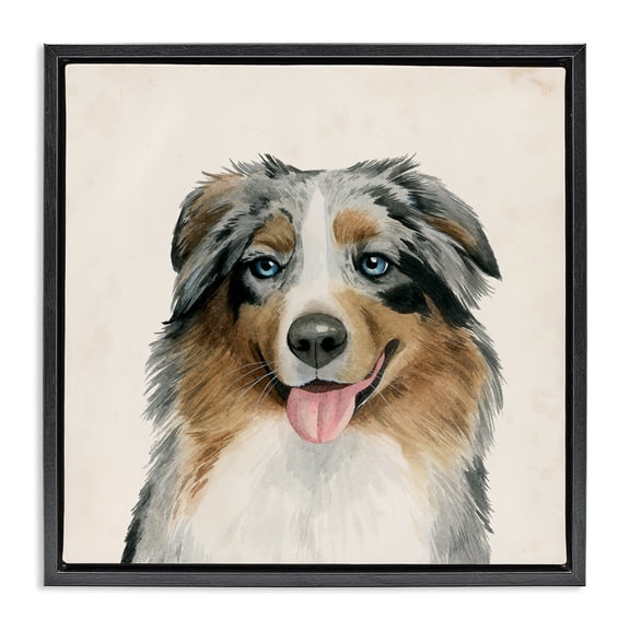 Stupell Industries Rustic Lodge Best Bud Shepard Dog Black Floating Frame Canvas Art, 18 x 18, by Grace Popp