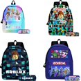thumbnail image 2 of Roblox-Juego de dibujos animados para niños y niñas, Mochila escolar de dibujos animados, primaria y secundaria, 2 unidades, 2 of 4