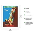 thumbnail image 2 of Israel - Lockheed Constellation “Connie” over Tel-Aviv Jerusalem - France - Vintage Airline Travel Poster by Maurice Renluc c.1951 - Fine Art Matte Paper Print (Unframed) 24x32in, 2 of 4