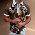 thumbnail image 5 of Men's POLO Shirt Striped Printed Short Sleeve T-Shirt Lapel Shirt, 5 of 7