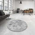thumbnail image 3 of Ahgly Company Indoor Round Patterned Platinum Silver Gray Area Rugs, 8' Round, 3 of 6