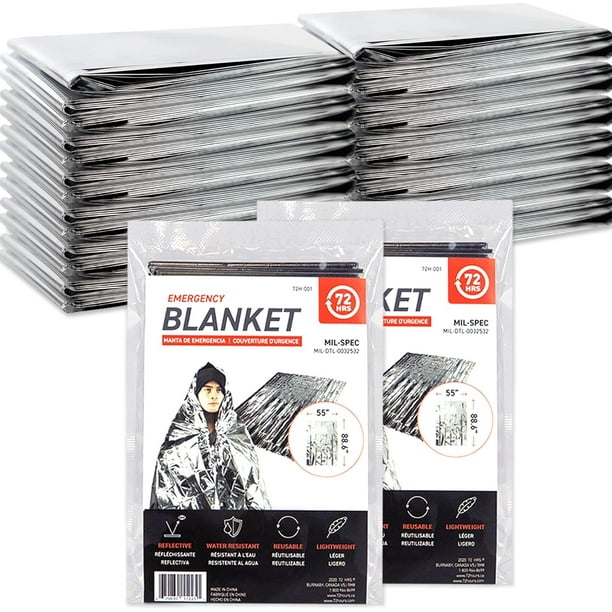 HAHDAXIA MIL SPEC Emergency Space Blankets Mylar Survival or Emergency Thermal Blankets for Camping Hiking Marathon First Aid Emergency