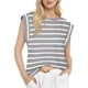 thumbnail image 1 of Camiseta Sin Mangas Informal de Verano para Mujer, Rayas Grises, XXL, 1 of 6