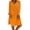 Orange, variant on Fesfesfes Women Dress Casual V-Neck Solid Long Sleeve Cotton Linen Dress Under $10