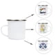 thumbnail image 4 of Tazas de café MAIKESUB esmaltadas blancas de 12 onzas con borde plateado, 4 unidades, 4 of 8