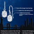 thumbnail image 2 of Gem Stone King 925 Sterling Silver White Moissanite French Wire Dangle Hook Earrings for Women (1.80 Cttw, Gemstone Birthstone, Oval 7X5MM), 2 of 6