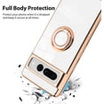 thumbnail image 3 of Compatible with Google Pixel 7 Plus 5G Case Heart Plating Kickstand Mental Ring Luxury Elegant Case Camera Protector TPU Shockproof Back Cover Designed for Google 7 Plus 5G Case -White, 3 of 10