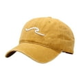 thumbnail image 1 of Baseball Cap Black Fitted Hat Wave Embroidery Adjustable Durable Unisex Baseball Cap for Outdoor Activities, 1 of 6