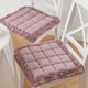 thumbnail image 1 of Nvzi Cojín de silla de patchwork con volantes estilo bohemio, con lazos, antideslizante, de algodón, para cocina y comedor, paquete de 2 (rosa, 45,7 x 45,7 cm), 1 of 4