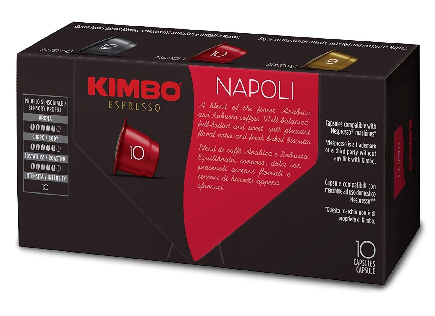 Kimbo Espresso Napoli Nespresso Capsules, 100% Arabica Coffee (Pack of 100 Capsules)