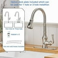 thumbnail image 4 of BWE Kitchen Faucet Brushed Nickel with Pull Out Sprayer 3 Spray Modes Farmhouse Single Handle Singe Lever Gooseneck High Arc Kitchen Sink Faucet with Deck Plate Lead-Free Commercial Bar Kitchen Faucet, 4 of 9