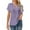 #025-Purple, variant on Women's Slub Cotton Top - Short Sleeve V-Neck Button Front Shirt, Relaxed Fit Linen Look Blouse