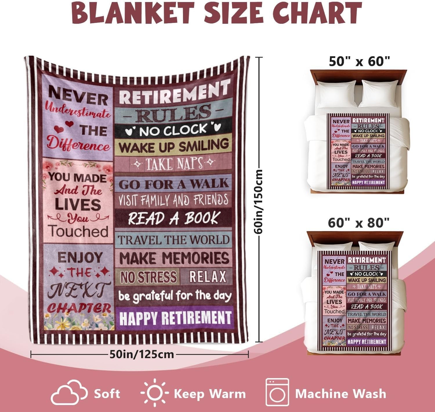 Retirement Gift for Woman, Retirement Gifts for Women Men 2025, Best Retirement Gifts, Retirement Gifts, Happy Retirement Gifts for Women Mom Teacher Nurse Coworkers, Retirement Blanket