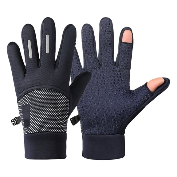 OJJCXA Womens Mens Gloves for Women Men Wool Knitted Half Finger Fingerless Cold Resistant Winter Warm Gloves