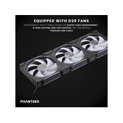 Phanteks Glacier One 420D30 X2 AIO Liquid CPU Cooler, Evolv X2 Aluminum Cap Design, 3x Performance D30-140 D-RGB Fans, for Intel LGA 1851, 1700, 1200, 115x and AMD AM4/AM5 sockets, Black