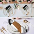 thumbnail image 2 of Modern Brown Black Cloth Napkins, Boho Contemporary Geometric Striped Washable and Reusable Dinner Napkins Set of 4, Table Napkin for Kitchen Party Birthday Wedding Hotel Housewarming 20"x20", 2 of 8