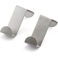 thumbnail image 5 of 2-Pack Over The Door Hooks Stainless Steel Seamless Nail-Free Bathroom Kitchen Home Office Z Shape Single Colorful Back Door Hook Rack Hanger Organizer for Cloth Bag Towel Scarf Hat Silver, 5 of 5