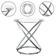 thumbnail image 3 of VineSparkle Modern Round Glass Coffee Table –Side Table with Elegant Silver Metal Frame and Tempered Glass Top,Perfect End Table for Living Room, Bedroom, or Office, 3 of 6