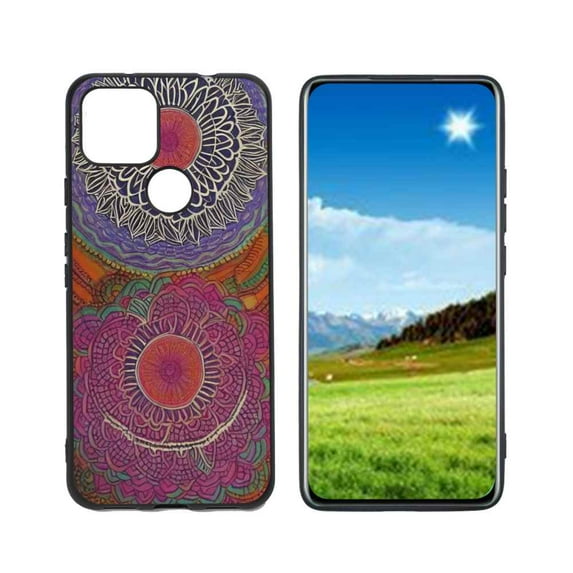 Compatible with Google Pixel 5A 5G Phone Case, Mandala-2 Case Men Women, Flexible Silicone Shockproof Case for Google Pixel 5A 5G