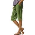 thumbnail image 2 of Shorts For Women Women's Fashionable Casual Slit With Pocket Cotton Linen Loose Shorts, 2 of 7