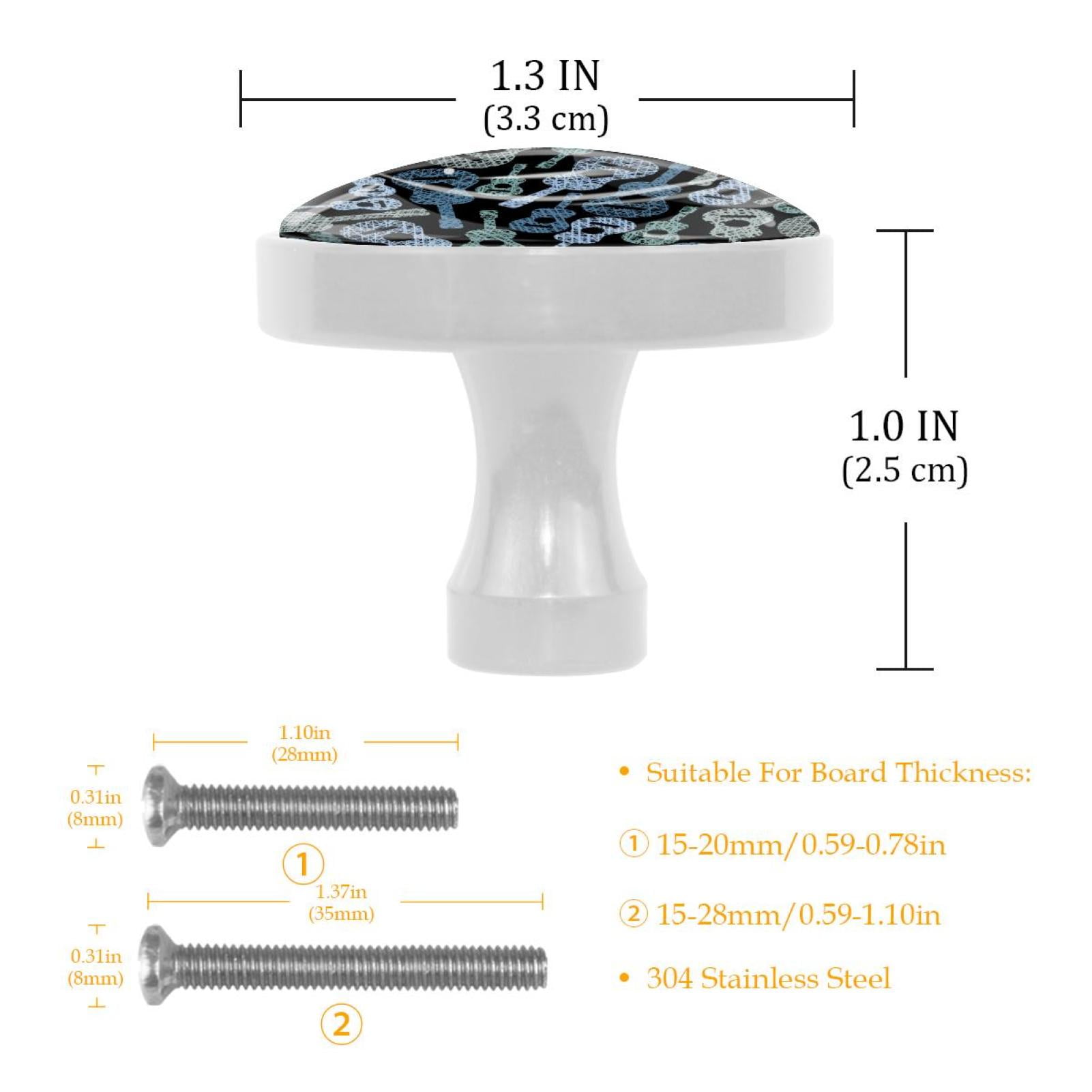 4 Pcs Acoustic Guitars Music Knobs for Kitchen Cabinet Cupboard Dresser Bookcase Drawer Pulls Handles Round Home Decor