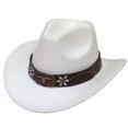 thumbnail image 3 of Straw Western Hats For Men - Western Denim Curved Top Hat Woolen Big Brimmed Hat Autumn And Winter Style British Jazz Hat,White,One Size, 3 of 4
