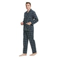 thumbnail image 3 of GLOBAL Men's Pajamas Sets 100% Cotton Flannel Sleepwear Long-Sleeve Top & Bottom Loungewear Green Plaid XL, 3 of 6