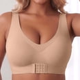 thumbnail image 2 of Hduncf Womens Wireless Sleep Bra Seamless Full Coverage, Side and Back Smoothing Bralette, Wide Strap Light Support Lounge T-Shirt Bras Beige L, 2 of 9