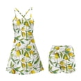 thumbnail image 4 of Garronmavis Lemon Women Athletic Dress with Shorts Spaghetti Strap A Line Athletic Golf Dress 2 Piece Set Casual Tennis Dresses Fruit Print Outfits, Size XS, 4 of 7