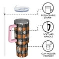 thumbnail image 4 of Orange and Black Plaid Christmas Snowflake Pattern Tumbler with Handle and Lid,40oz Double Wall Vacuum Insulated Tumbler,Cups Gift for Women and Men, 4 of 7