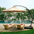 thumbnail image 2 of Yangming 12 FT Curvy Aluminum Offset Umbrella, Patio Cantilever Umbrella with Base, Champagne, 2 of 6