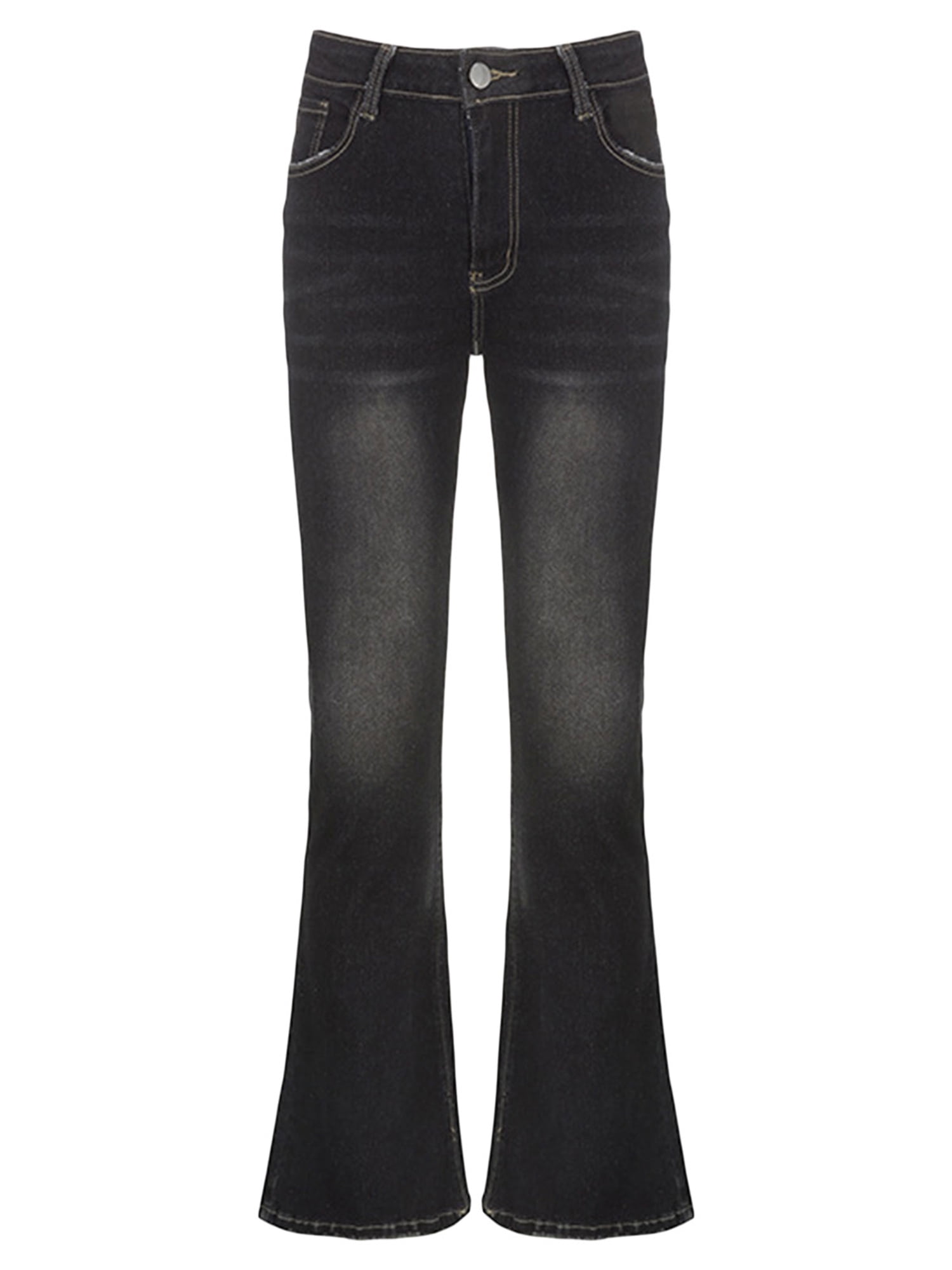 Jeans for Women Vintage Black Denim Flare Pants Streetwear High Waist Slim  Trouser Harajuku Y2K Pants – the best products in the Joom Geek online store