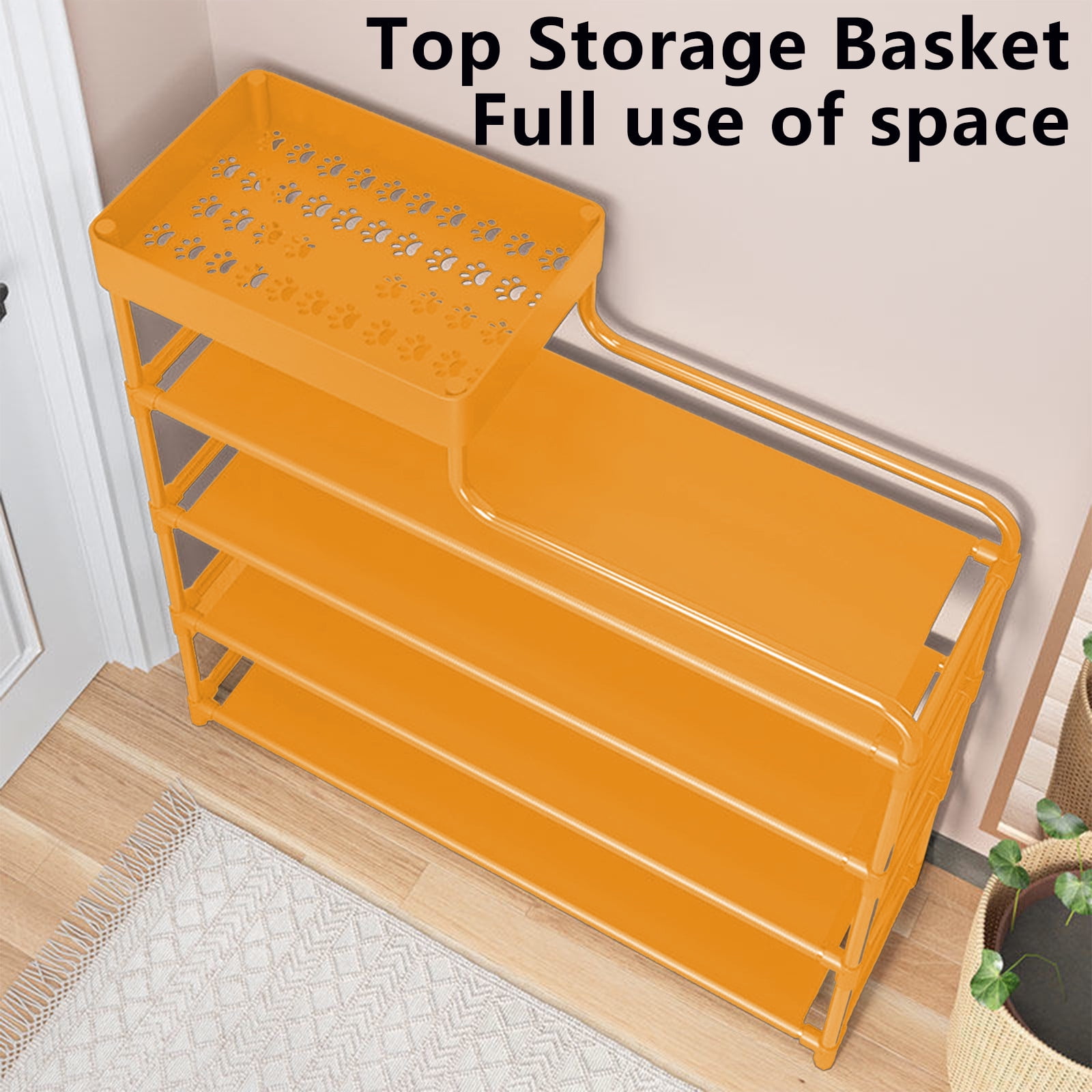 SHENGXINY Shoe Rack,Simple Multi-Layer Dust-Proof Shoe Cabinet,Economic Storage for Home,Doorway,Dormitory,Compact Space-Saving Rack Yellow 19.68x16.53x7.08in