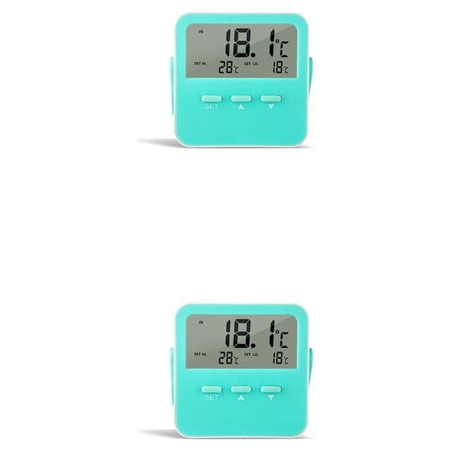 sweethay Termómetro de habitación -50-70 ℃ Higrómetro electrónico para interiores Estación meteorológica Medidor de temperatura y Verde 2Conjunto