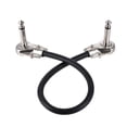 thumbnail image 4 of 30cm/ 12in Guitar Effect Pedal Instrument Patch Cable 1/4" Silver Right-angle Plug Black PVC Jacket, 6-Pack, 4 of 6