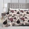 thumbnail image 4 of Kll Fleece Blanket Plush Throw Blanket Retro Red Black Roses,Soft Fuzzy Cozy Flannel Blanket For Couch Sofa Bed.(60"X50"), 4 of 9