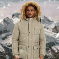 thumbnail image 5 of Sookity Mens Fashion Jackets and Coats Hooded Waterproof Winter Jackets Heavyweight Puffer Jackets Fleece Lined Comfy Jacket Winter Thicken Outdoor Coats with Pockets chumpas para hombre Beige,M, 5 of 5