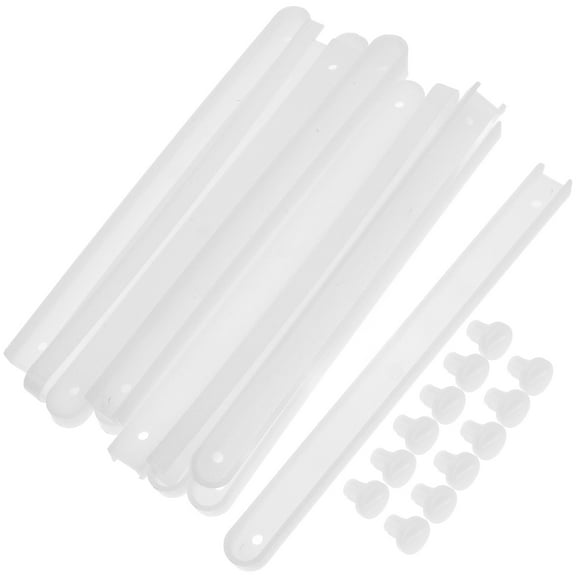 OFFIGAM 6Sets White Plastic Drawer Slides One Piece Structure for Smooth Silent Operation