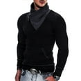 thumbnail image 3 of Jumpers for Men UK Knitted Sweaters Cowl Neck Autumn Winter Warm Pullover Sweater Sale Clearance Long Sleeve Knit Solid Turtle Neck Nordic Jumper with Pocket Size 8-18, 3 of 6