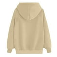 thumbnail image 6 of IROINNID Women's Long Sleeve Hoodie Mid-Length Print Comfy Pocket Shirt Pullover, Beige, 6 of 6