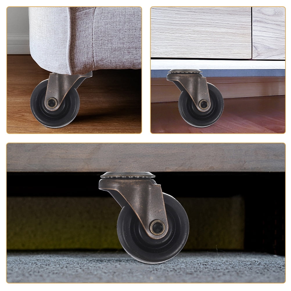 DEEPCRAFF 6Pcs Multi Color Rubber Caster Wheels for Furniture Office Chair Cabinet with Swivel Silent Operation