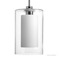 thumbnail image 7 of Urban Ambiance Luxury Modern Pendant, Size: 13-1/2"H x 7-3/4"W, with Farmhouse Style Elements, Polished Chrome Finish and Etched White Inner, Seeded Glass Outer Shade, UHP2262, 7 of 7