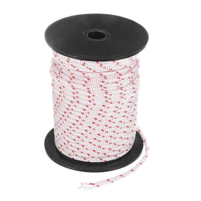Cuerda de arranque de retroceso Uxcell 3mm 30m Cuerda de nylon para motosierra Blanco Rojo