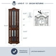 thumbnail image 5 of BELLEZE Loraine Canted Front Corner Lighted Curio Cabinet With 5 Tier Shelves, Walnut, 5 of 7