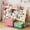 Pink+green, variant on Kids Bookshelf and Toy Organizer, Sturdy 3 Tier Kid Bookcase, Sling Bookshelf and 2 Toy Bins, Toddler Montessori Book Shelf with Toy Storage Organizer for Children Room, Playroom, Nursery