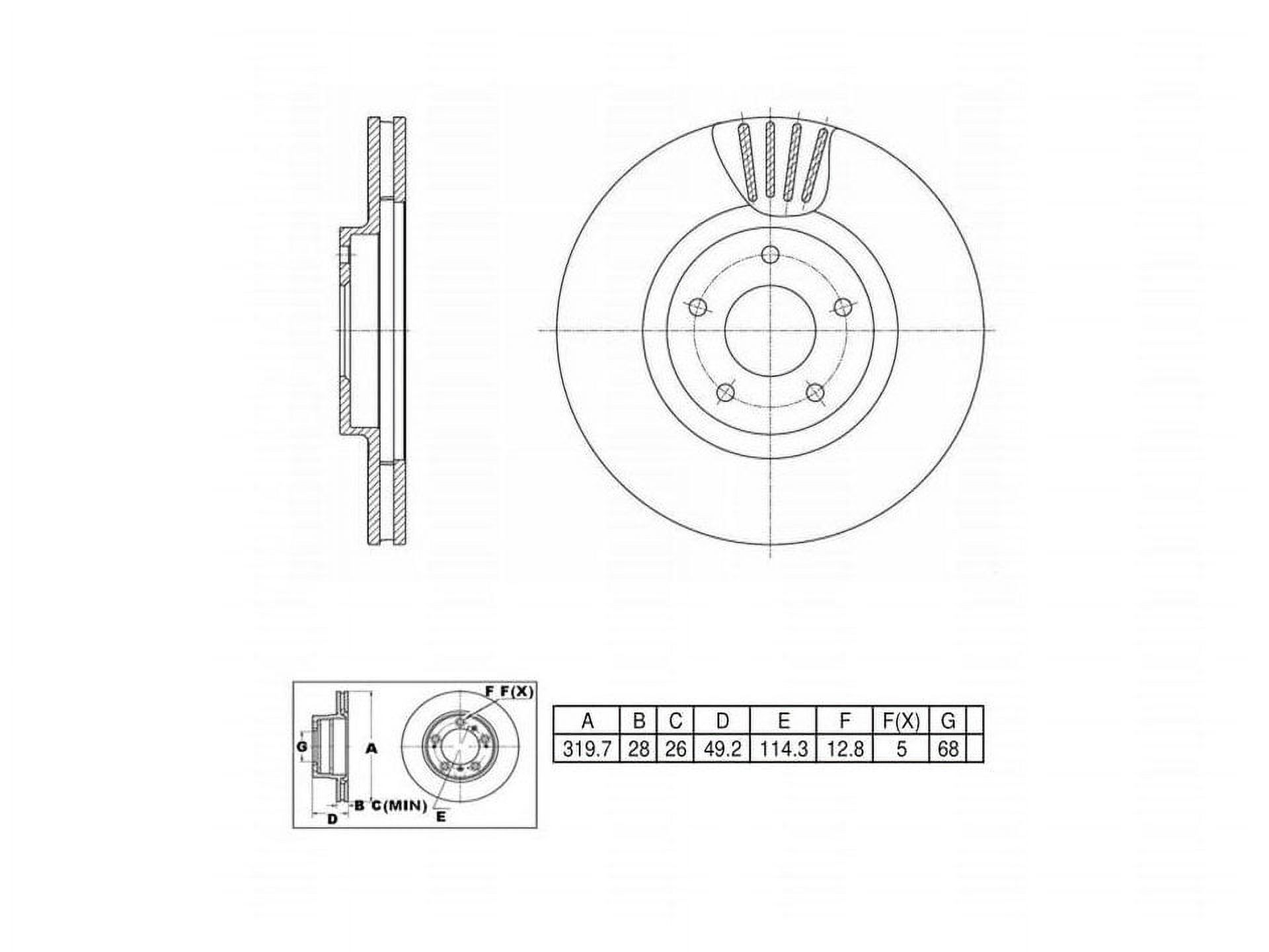 UltraHC Coated High Carbon Brake Rotor, Front UR002276, Nissan Maxima 2008-2004